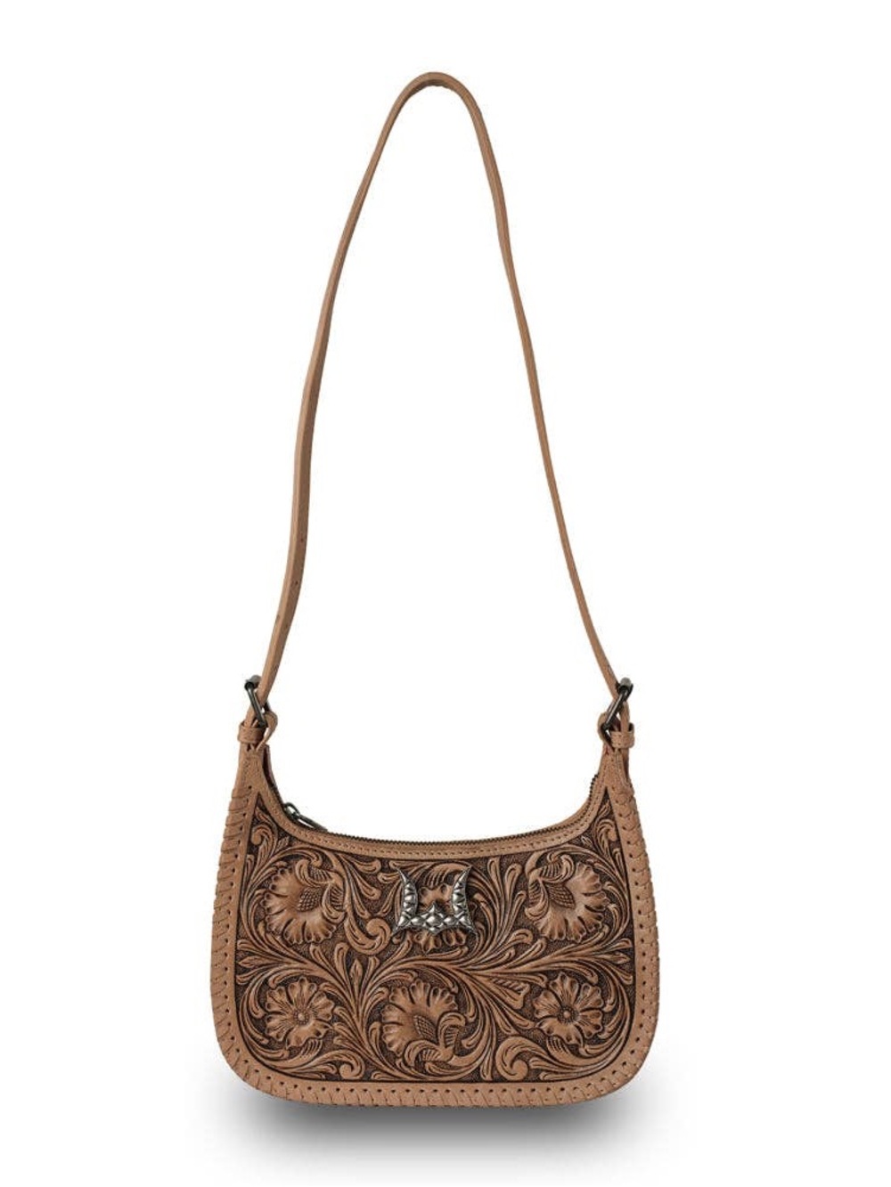 Loyal West | Handtooled Dannia Large Purse - Saddle Brown